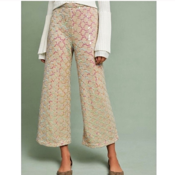 NWT - Anthropologie wide leg sequin Showstopper pants - Picture 1 of 4